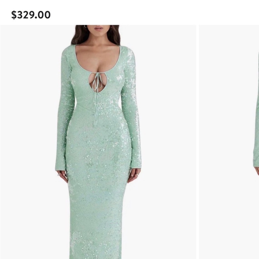 House of CB Mint Sequin Maxi Dress